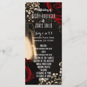 Programa de Boda de Linterna de Brillo Rústico y R