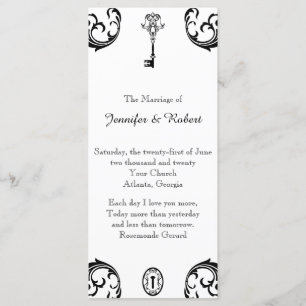 Programa de Boda de Llave Negra y Blanca