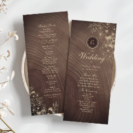 Programa de Boda de Madera Rústica de Campo