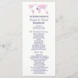 Programa de Boda de Mapa Mundial de Acuarela de De
