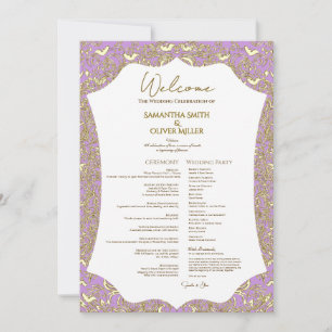 Programa de Boda de Mariposa de Oro Rosa