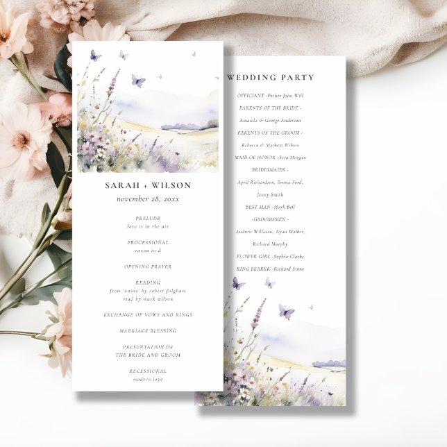 Programa de Boda de Mariposa en Campo de Flor Silv (Subido por el creador)