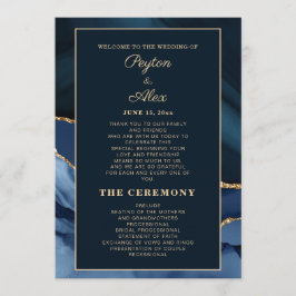 Programa de Boda de Mármol Azul Marinho de la Fies