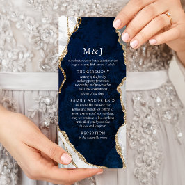 Programa de Boda de Mármol de Marina, Blanco y Oro