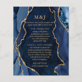 Programa de Boda de Mármol de Marina y Oro Agate