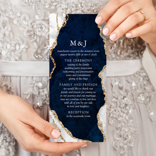 Programa de Boda de Mármol de Navy, Ágata Blanca y (Subido por el creador)