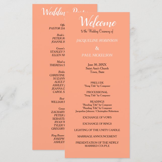 Programa de Boda de Melón (Anverso / Reverso)