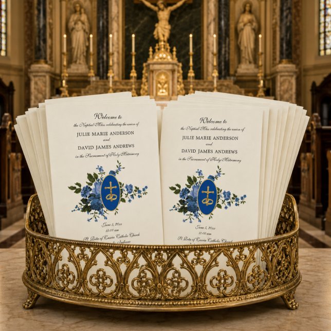 Programa de Boda de Misa Latina Católica Azul Eleg (Subido por el creador)