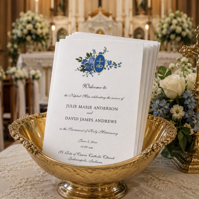 Programa de Boda de Misa Latina Católica Floral Az (Subido por el creador)