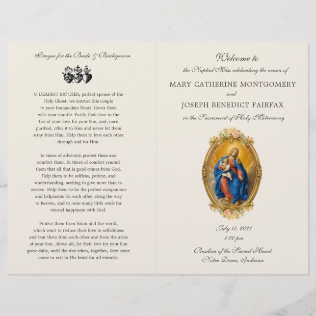Programa de Boda de Misa Latina de Nuestra Señora  (Anverso)