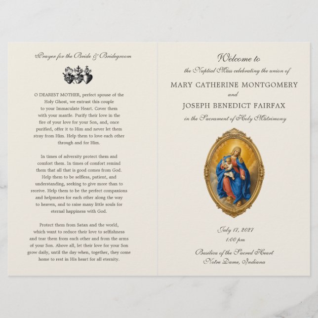 Programa de Boda de Misa Latina de Nuestra Señora  (Anverso)