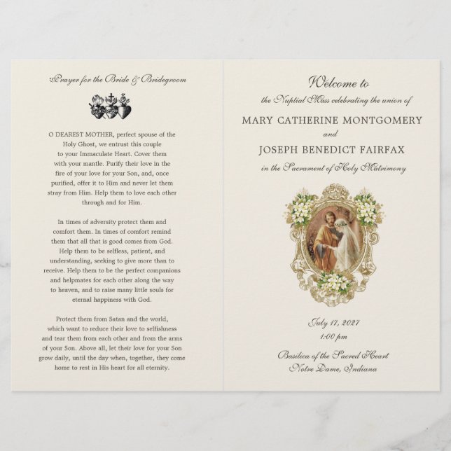 Programa de Boda de Misa Latina Tradicional (Anverso)