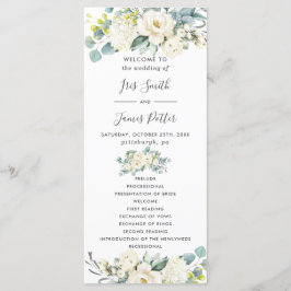 Programa de Boda de moda Floral Blanca de Marfil