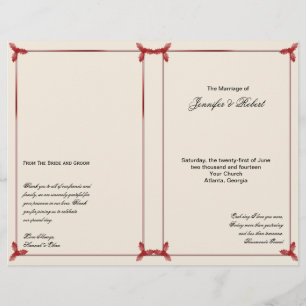Programa de Boda de Muérdago Rojo y Blanco de Invi