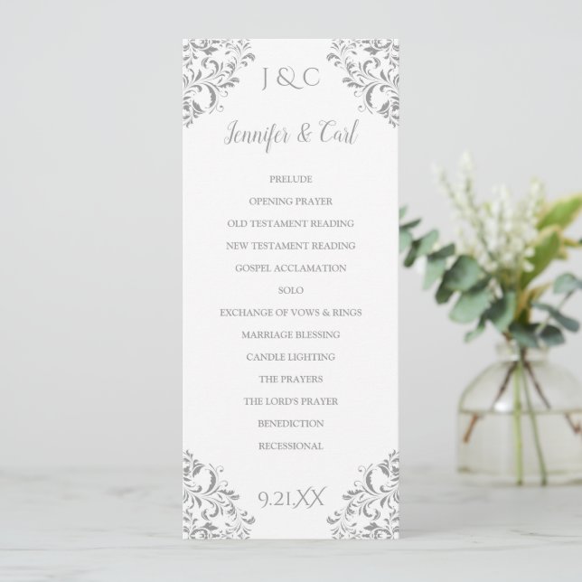 Programa de Boda de Nadine | Alto - Té (Gris) (Anverso de pie)