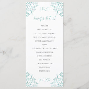 Programa de Boda de Nadine Alto (Turquesa Claro)