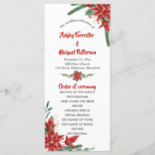 Programa de Boda de Navidad con Flor de Nochebuena