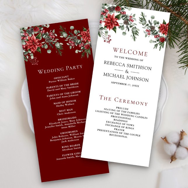 Programa de Boda de Navidad Floral de Poinsettia d (Subido por el creador)