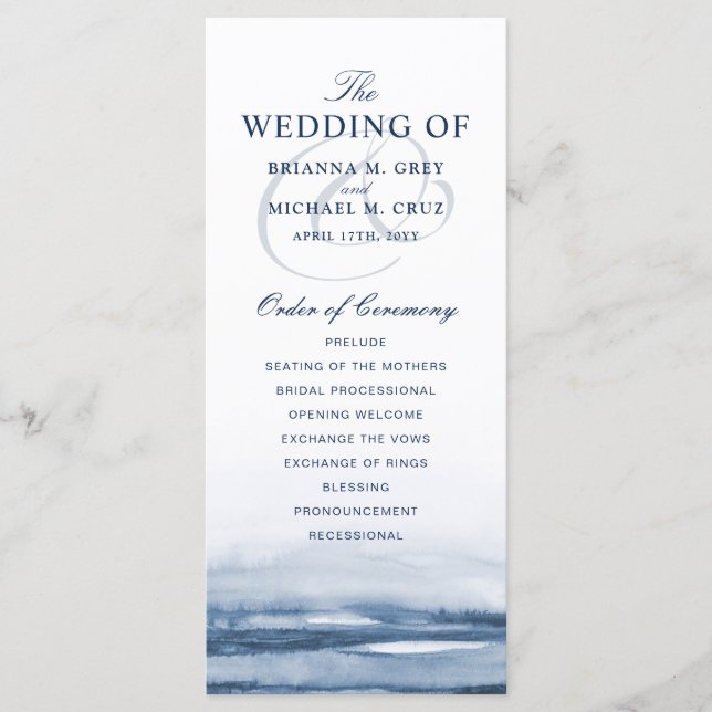 Programa de Boda de Niebla en el Lago Harbour (Anverso)
