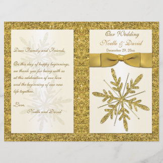 Programa de Boda de Nochebuena Purpurina de marfil