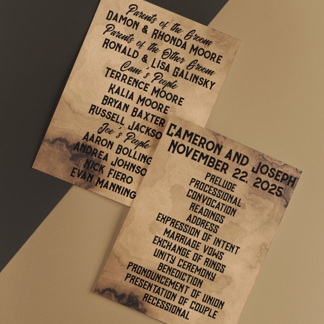 Programa de Boda de nueces de nogal marrón (Subido por el creador)