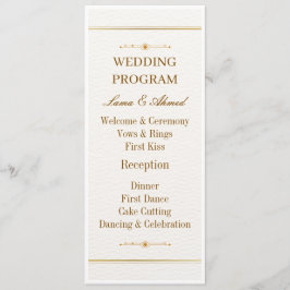Programa de Boda de Oro Blanco Elegante | Boda de 