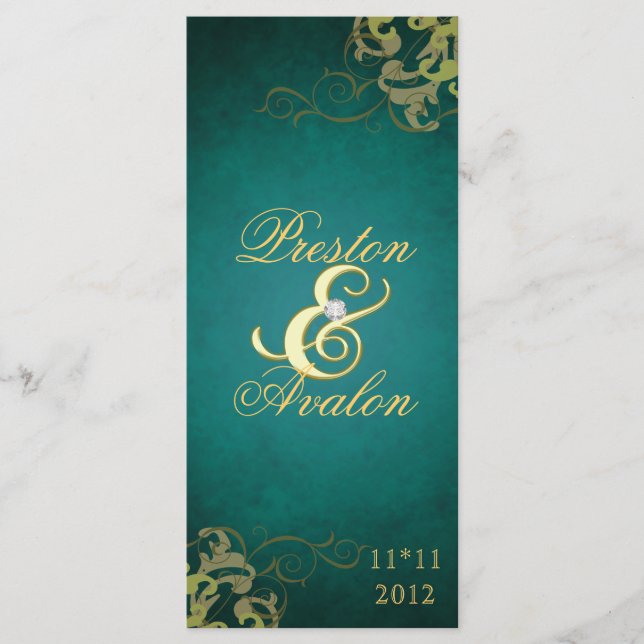 Programa de Boda de Oro de Desplazamiento Verde az (Anverso)