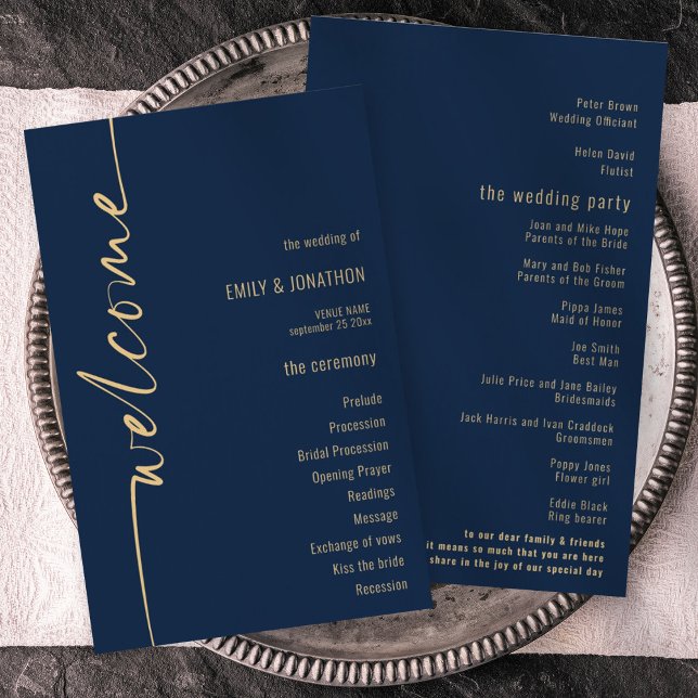 Programa de Boda de Oro de la Marina de caligrafía (Subido por el creador)