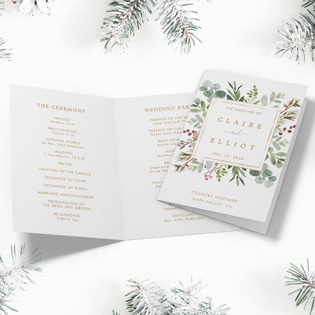 Programa de Boda de Oro para Navidades de Verduras (Front & Inside)