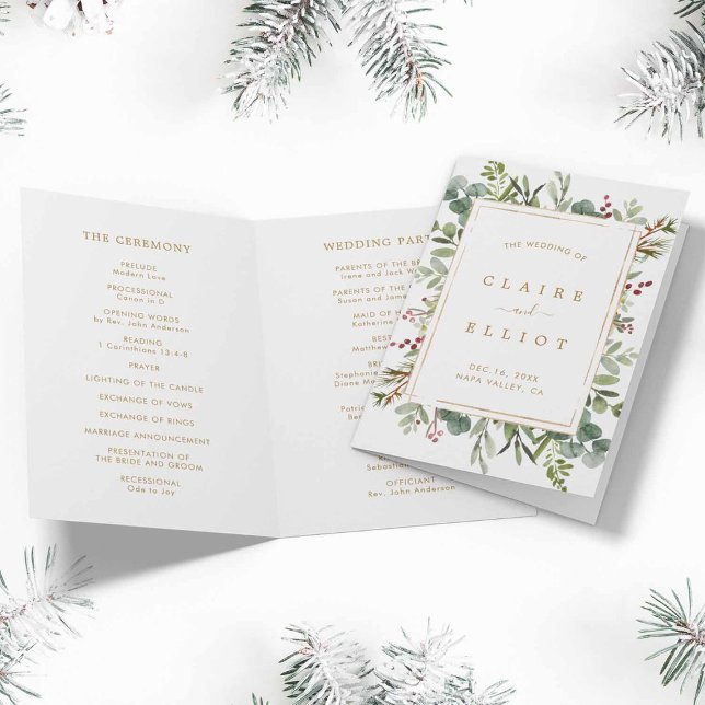 Programa de Boda de Oro para Navidades de Verduras (Front & Inside)
