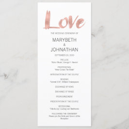 Programa de Boda de Oro Rosa Moderno