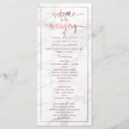 Programa de Boda de Oro Rosa PixDezines Marble+Fau