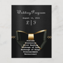 Programa de Boda de Oro y Tuxedo Negro