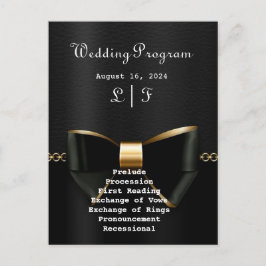 Programa de Boda de Oro y Tuxedo Negro