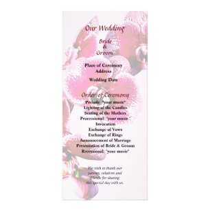 Programa de Boda de Orquídeas Phalaenopsis Granate