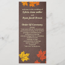 programa de boda de otoño