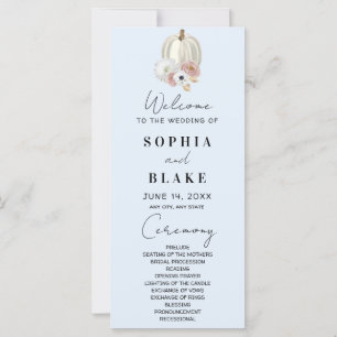 Programa de Boda de Otoño con Floral Blanco y Cala