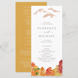 Programa de Boda de Otoño de Watercolor Otoño