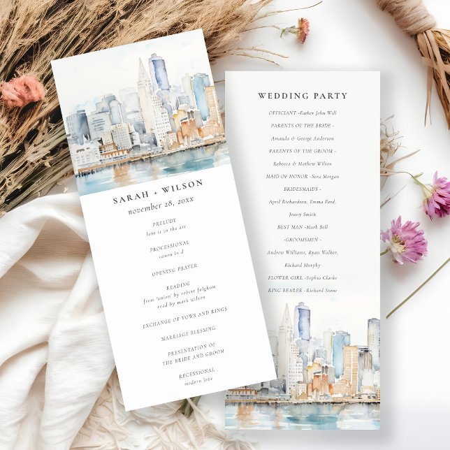 Programa de Boda de Paisaje al Acuarela de San Fra (Subido por el creador)