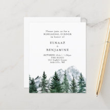 Programa de boda de paisaje moderno de bosque y mo