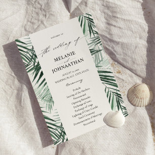Programa de Boda de Palm Leaves Tropicales