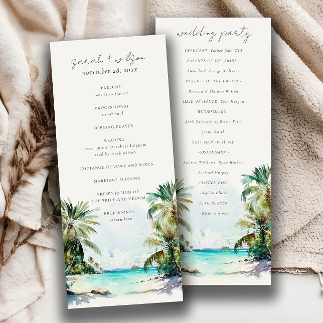 Programa de Boda de Palmeras de Playa de Arena Tro (Subido por el creador)