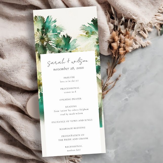 Programa de Boda de Palmeras Tropicales Verdes Dus (Subido por el creador)