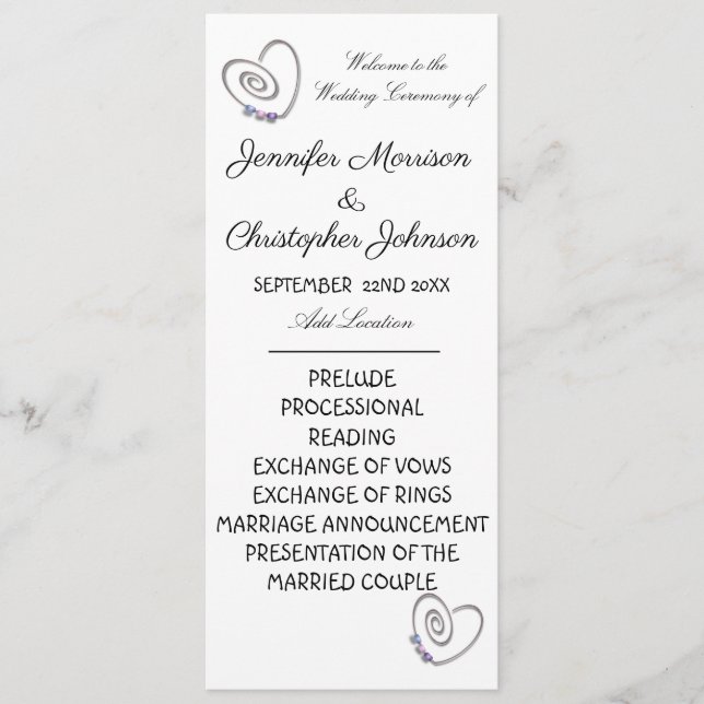 Programa de Boda de Pasteles bodas (Anverso)