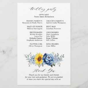 Programa de Boda de Peones de la Slate Azul Dusty