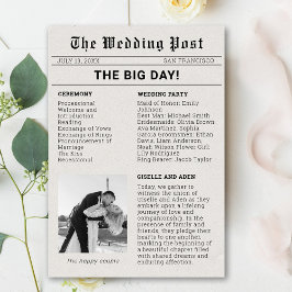 Programa de Boda de Periódico Nostálgico