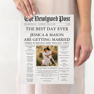 Programa de Boda de Periódico Programas Únicos