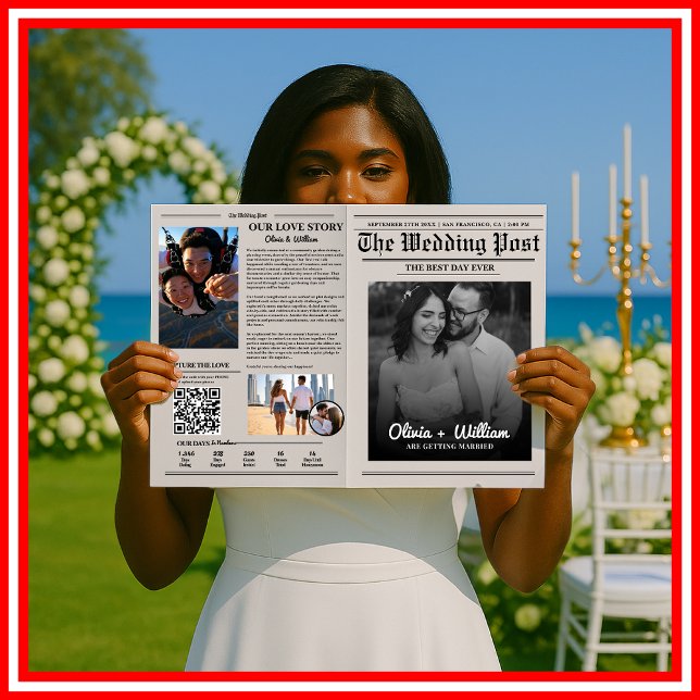 Programa de boda de periódicos Cronología moderna  (Subido por el creador)