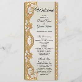 Programa de Boda de Perlas Blancas Ornadas de Oro