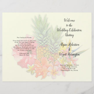 Programa de Boda de Piña Doblada de Flores Tropica